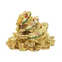 Money Frog (Three Legged Toad) Hold Two Ignots on a Pile of Money for Wealth Luck Showpiece - 7 cm, 2 image