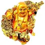 Exclusive Standing Laughing Buddha Medium Statue (5 inches) Happy Man for Good Luck Wealth Prosperity at Home Office (8 cm x 13 cm x 5 cm), 4 image