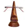 Family Pack of 3 Pc Handmade Wooden Nose Shaped Specs Stand Spectacle Holder, 2 image
