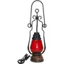 Red Wooden Glass Lantern Size(LxBxH-4.5x4.5x15.25) Inch Pack of 2, 2 image