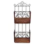 Wooden & Iron Magazine Holder with Handcarving Work Size(LxBxH-11x4x28) Inch, 2 image