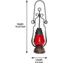 Red Wooden Glass Lantern Size(LxBxH-4.5x4.5x15.25) Inch Pack of 2, 3 image