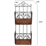 Wooden & Iron Magazine Holder with Handcarving Work Size(LxBxH-11x4x28) Inch, 3 image