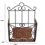 Wooden & Iron Magazine Holder with Handcarving Work Size(LxBxH-11x4x15) Inch, 3 image