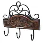 Wooden & Iron Fancy Design Wall Hanging Cloth Hanger with 3 Hooks, 4 image