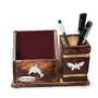Wooden Multiuse Table Decorative Pen Pencil Mobile Holder Stand, 4 image