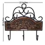 Wooden & Iron Fancy Design Wall Hanging Cloth Hanger with 3 Hooks, 6 image