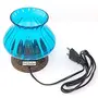 Wooden & Iron Hand Carved Colored Electric Chimney Lamp Design Sky Blue, 3 image