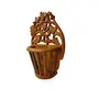 Wooden Flower Vase Wall Hanging Hand Carved Decorative Handicraft Gift Item, 2 image