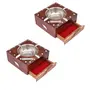 Wooden Brass Inlay Ashtray + Cig. Case Pack of 2, 2 image