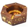 Wooden Ash Tray Showpiece with Brass Work, 5 image