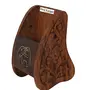 Wooden Hand Carved Mobile Phone Holder With Elephant Engraving, 2 image