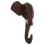 Handmade Elephant Head with Carved Patterns Handicraft (Carved from Mahogany Wood) 8 Inches, 4 image