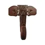Handmade Elephant Head with Carved Patterns Handicraft (Carved from Mahogany Wood) 12 Inches, 3 image
