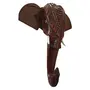 Handmade Elephant Head with Carved Patterns Handicraft (Carved from Mahogany Wood) 8 Inches, 5 image