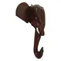 Handmade Elephant Head with Carved Patterns Handicraft (Carved from Mahogany Wood) 8 Inches, 2 image