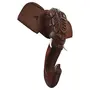 Handmade Elephant Head with Carved Patterns Handicraft (Carved from Mahogany Wood) 6 Inches, 4 image