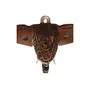 Handmade Elephant Head with Carved Patterns Handicraft (Carved from Mahogany Wood) 12 Inches, 6 image