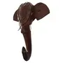 Handmade Elephant Head with Carved Patterns Handicraft (Carved from Mahogany Wood) 8 Inches, 3 image