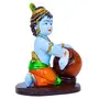 India Blue Color Big Size Bal Krishna Eating Makkhan from Matka Showpiece/Best Gifting Option/Diwali Decoration/Corporate Gifting, 3 image