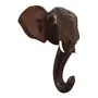 Handmade Elephant Head with Carved Patterns Handicraft (Carved from Mahogany Wood) 6 Inches, 6 image