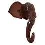 Handmade Elephant Head with Carved Patterns Handicraft (Carved from Mahogany Wood) 12 Inches, 2 image