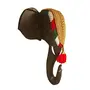 Handmade Temple Elephant Head Handicraft (Carved from Mahogany Wood) 10 Inches, 2 image