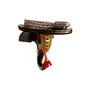 Handmade Temple Elephant Head Wall Stand Handicraft (Carved from Mahogany Wood) 7 Inches, 3 image
