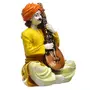 India Handcrafted Polyresine Man Playing Veena Instrument Sculpture | Showpiece for Home Dcor and Office, 2 image