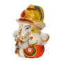 India White Stone God Ganesha Car Dashboard Decor Statue | Hindu Idol God Ganesh Ganpati Decor Sculpture | Decorative Gift, 3 image