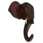 Handmade Elephant Head with Carved Patterns Handicraft (Carved from Mahogany Wood) 10 Inches, 2 image