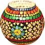 Glass Mosaic Round Shape Table Lamp Multi Color -20, 2 image