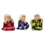 India Handcrafted Set of 3 Wise Buddha See Hear Speak No Evil Resine Little Buddha Monk Sculpture | Showpiece for Home Dcor and Office, 2 image