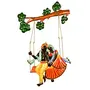 India Handcrafted Wrought Iron Elegant Decorative Radha Krishna on Swing Wall Hanging Showpiece for Home Decor, 2 image