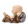 India Handcrafted Resine Little Sleeping Laughing Buddha Monk with Potli Sculpture | Showpiece for Home Dcor and Office, 5 image