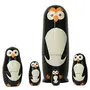Set of 5 Piece Hand Paints Matryoshka Traditional Russian Nesting Stacking Wooden Owl Decor Black Nested Dolls Christmas, 2 image
