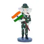 India (Republic/Independence Day Special) Handcrafted Poly-Resin Indian Army Soldier Ganesha Holding Flag of India with Pride Sculpture I Showpiece for Home Decor., 2 image