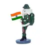 India (Republic Day Special) Handcrafted Poly-Resin Indian Army Soldier Ganesha Holding Flag of India with Pride Sculpture I Showpiece for Home Decor., 4 image