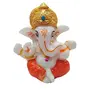 India Lord Ganesha Statues Ganesh Ganpati Beautiful Car Dashboard Idol Figurine Showpiece Sculpture Hindu Good Luck God - Orange, 2 image