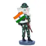 India (Republic/Independence Day Special) Handcrafted Poly-Resin Indian Army Soldier Ganesha Holding Flag of India with Pride Sculpture I Showpiece for Home Decor., 3 image