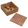 Wooden Game Set of 2 Games Tic Tac Toe Puzzle and Solitaire Board Game 8 inch, 2 image