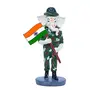 India (Republic Day Special) Handcrafted Poly-Resin Indian Army Soldier Ganesha Holding Flag of India with Pride Sculpture I Showpiece for Home Decor., 2 image