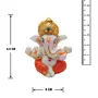 India Lord Ganesha Statues Ganesh Ganpati Beautiful Car Dashboard Idol Figurine Showpiece Sculpture Hindu Good Luck God - Orange, 4 image