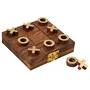 Wooden Tic Tac Toe and Solitaire Board Game Traditional Challenging Board Game for Kids and Adults, 3 image