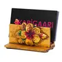 India Wooden Handmade Business Card Holder/Visiting Card Stand with Flower Design for Desk and Office Display., 2 image