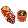 Set of 5Pcs Hand Painted Cute Wooden Russian Matryoshka Stacking Nested Wood Dolls Red, 3 image