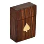 Playing Card Case Holder for Playing Cards Handmade Wooden Brown Decorative Storage Box Without Deck, 3 image