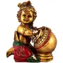 India Handcrafted Makhanchor Krishna Idol Murti | Makhan Balgopal Krishna Murti, 2 image