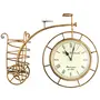 Handcrafted Wrought Iron Cycle Design Clock Pen Holder Desk Organiser Pen Stand for Home & Office Table Decor Showpiece., 2 image