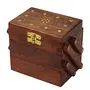 Wooden Jewellery Jewel Boxes Storage Box Organizer Gift Box for Women - Dimension - 5 x 5 x 3.5 Inch, 4 image